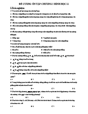 Đề cương ôn tập Chương 2 môn Hình học Lớp 11